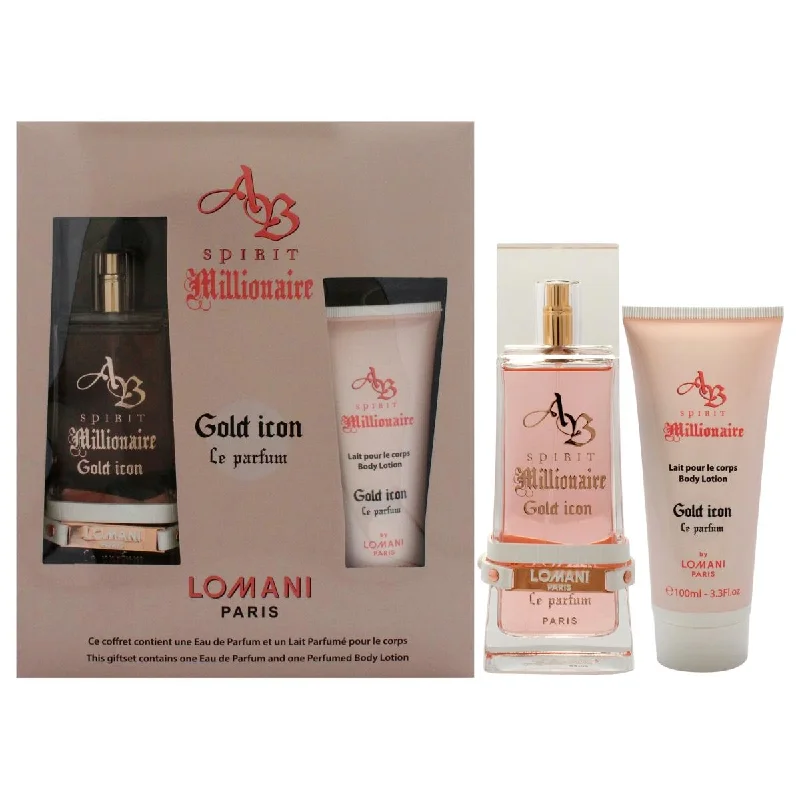 Lomani  AB Spirit Millionaire Le Parfum Gold Icon Gift Set for Women - 2 Piece