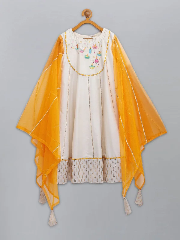 Pre-Order: Colorful Diwali elements embroidered Cape Anarkali