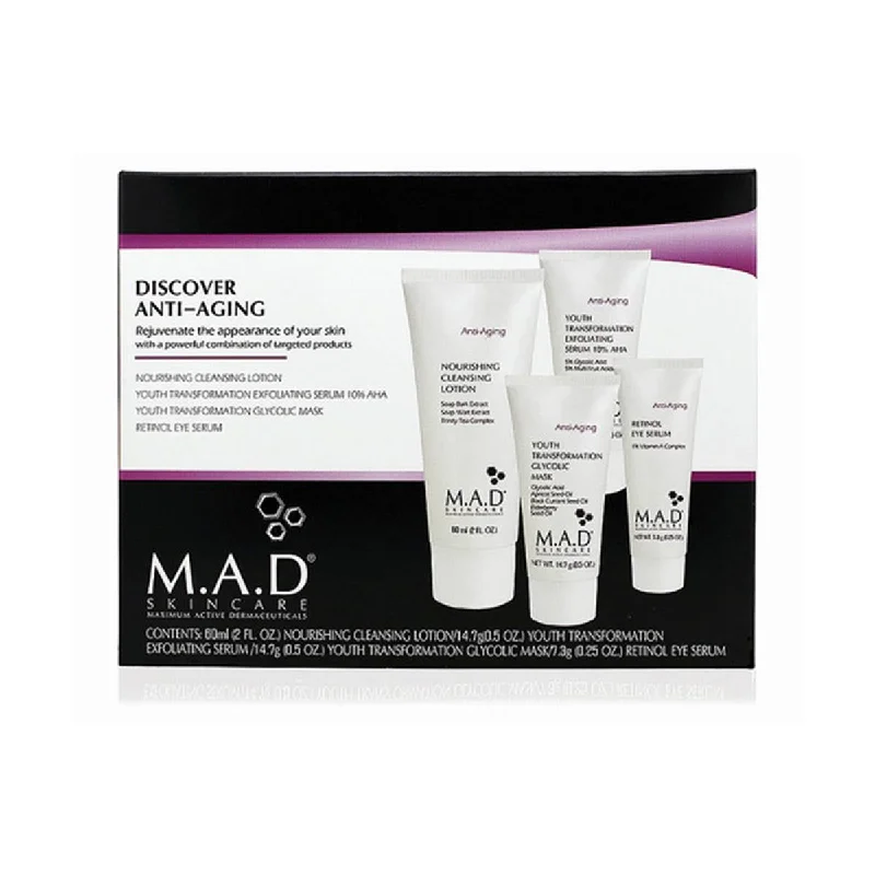 M.A.D. Skincare  Discover Anti-Aging Skincare Gift Set for Unisex 4 Piece