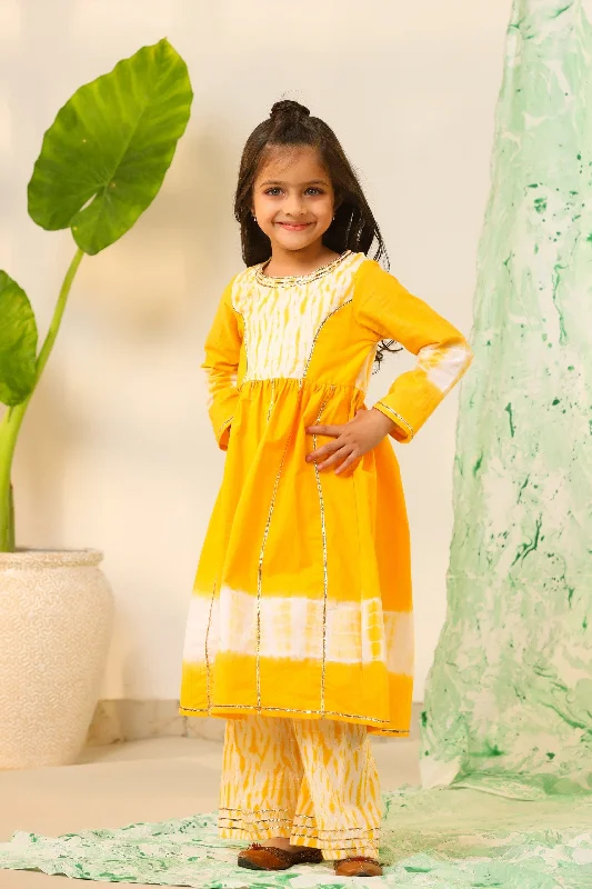 Pre-Order: Yellow Anarkali Kurta with Sharara