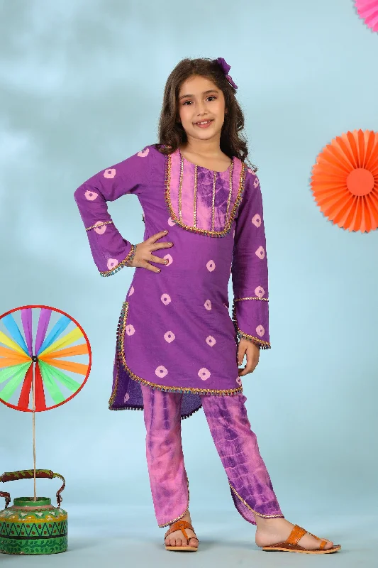 Purple Kurta with Pants