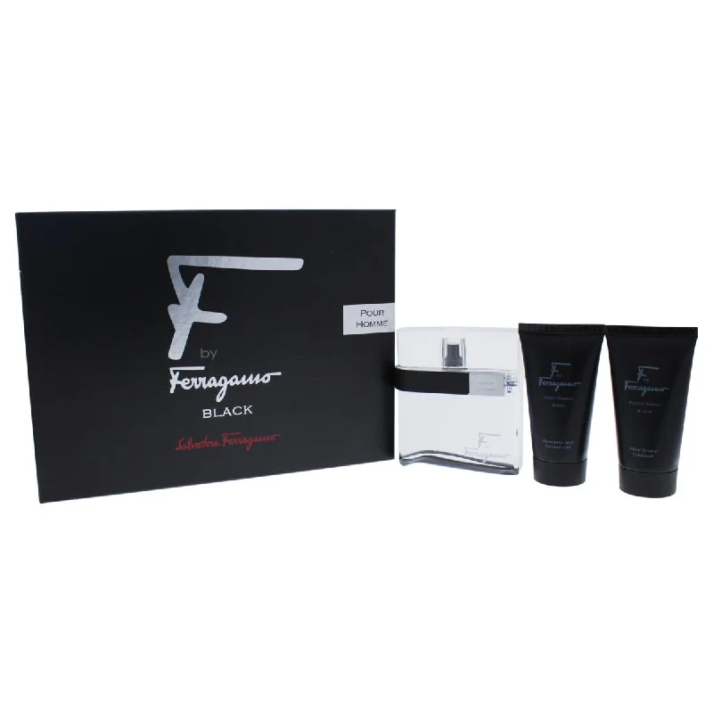 Salvatore Ferragamo  F Black 3 Piece Gift Set for Men