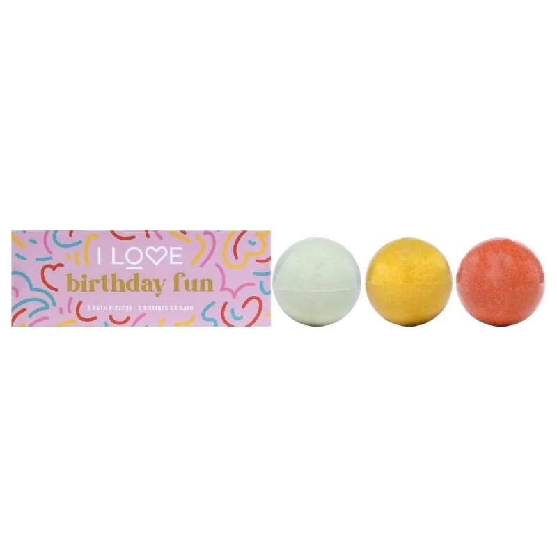 I Love Cosmetics  3 x 5.30 oz Birthday Fun Bath Fizzer Pack Gift Set - 3 Piece