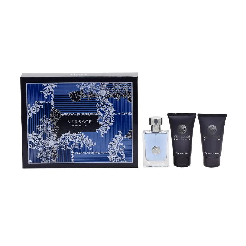 Versace  Pour Homme Gift Set - 1.7 oz Spray 1.7 After Shave Balm & 1.7 oz Shower Gel