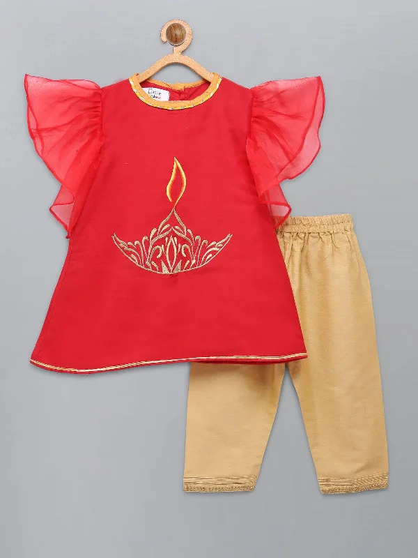 Pre-Order: Fire Lamp Embroidered kurta pyjama