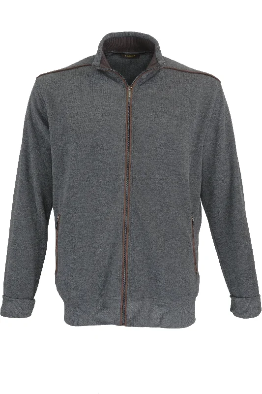 Garnet Full Zip Sweater - Charcoal