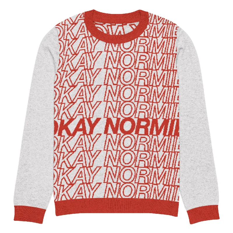 Okay Normie Deprogrammed Knit Crew Neck Sweater