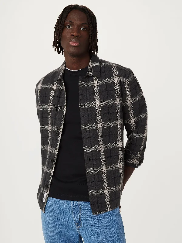 The Kapok Plaid Flannel Shirt in Dark Grey