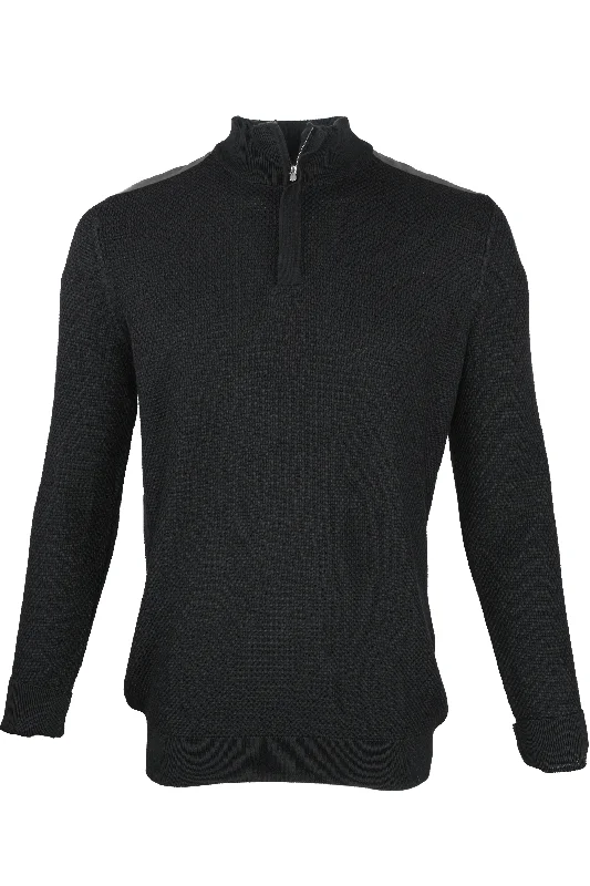 Garnet Hidden Zip Sweater - Black