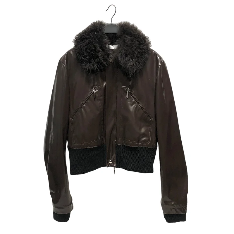 MAXIMILIAN DAVIS/Jacket/L/BRW/FUR COLLAR