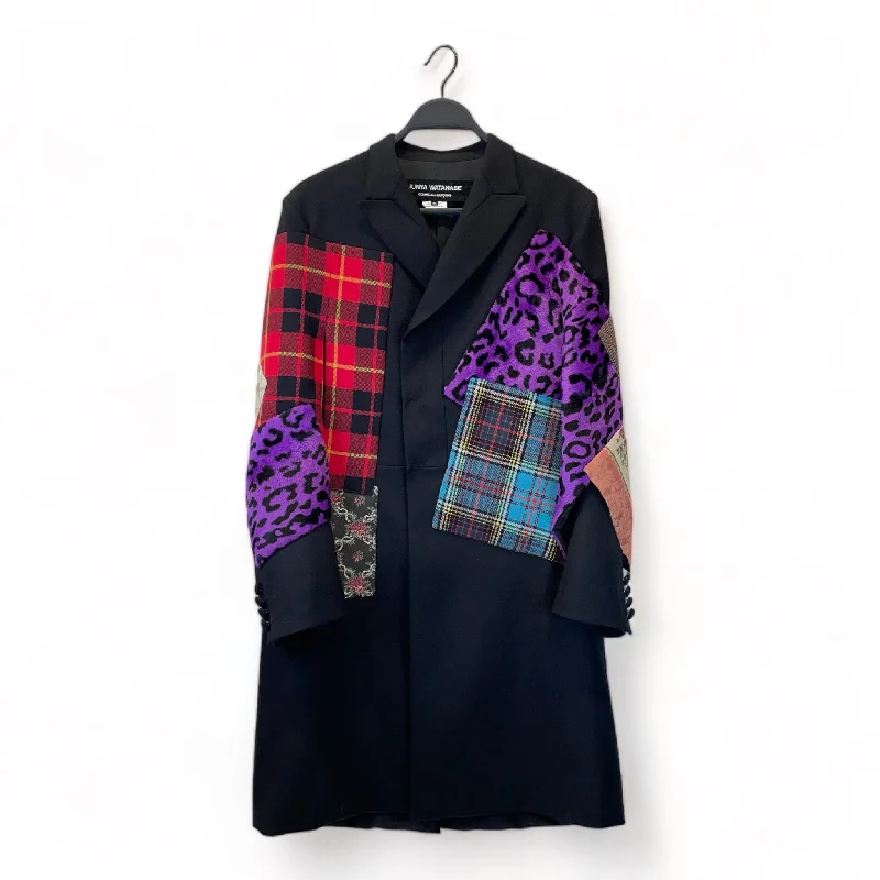 JUNYA WATANABE COMME des GARCONS/Coat/M/Wool/BLK/PATCHES