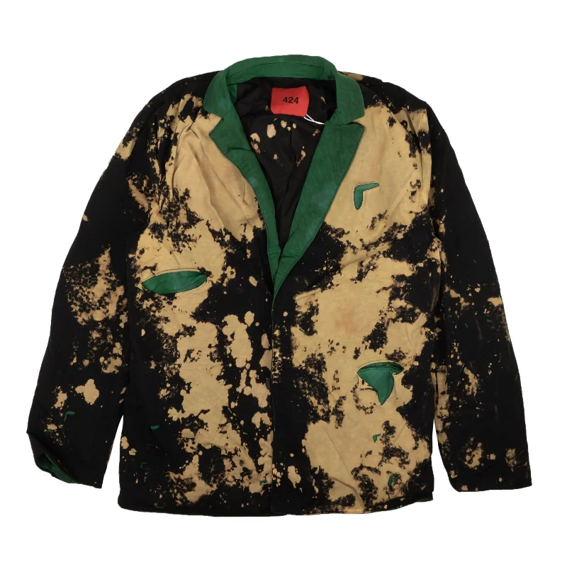 424 On Fairfax Distressed Bleached Blazer - Green/Black/Brown