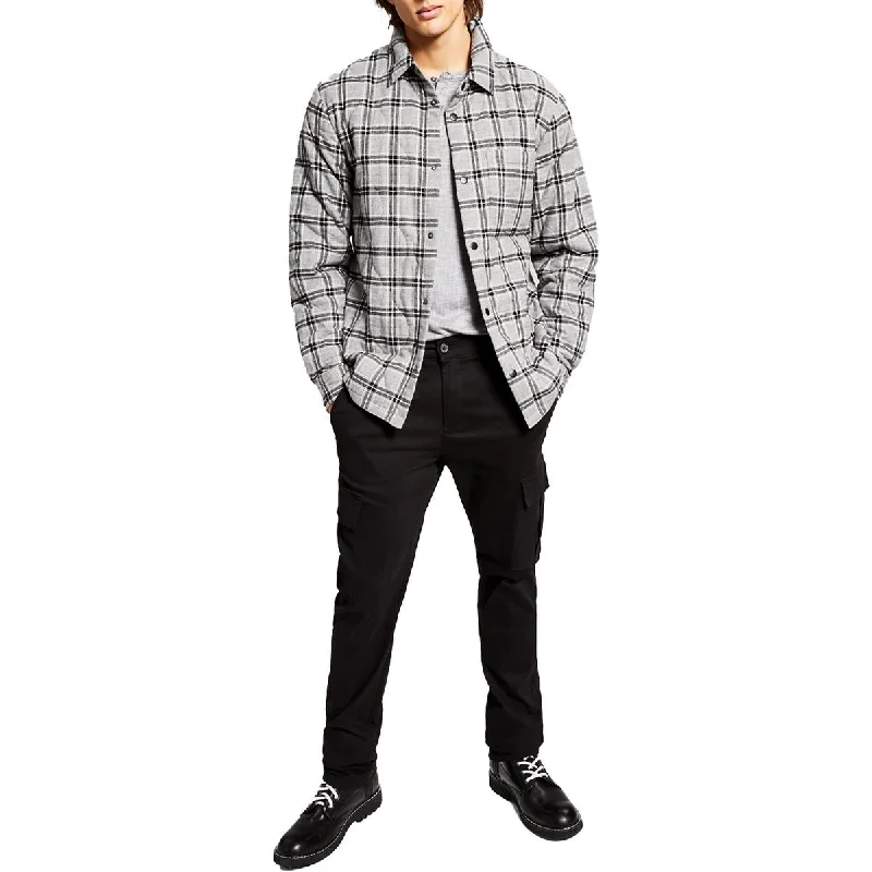 And Now This Mens Flannel Plaid Shirt Jacket