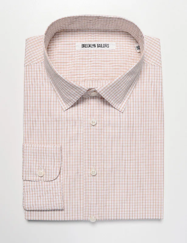 FINAL SALE: BKT20 Slim Dress Shirt in Micro Check - White / Espresso