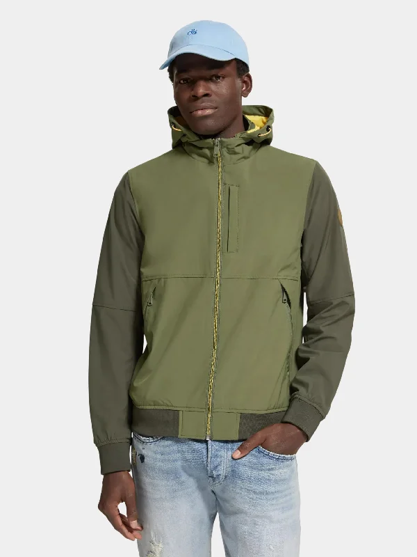 Classic hooded soft-shell jacket