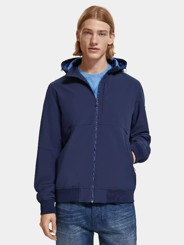 Classic hooded soft-shell jacket