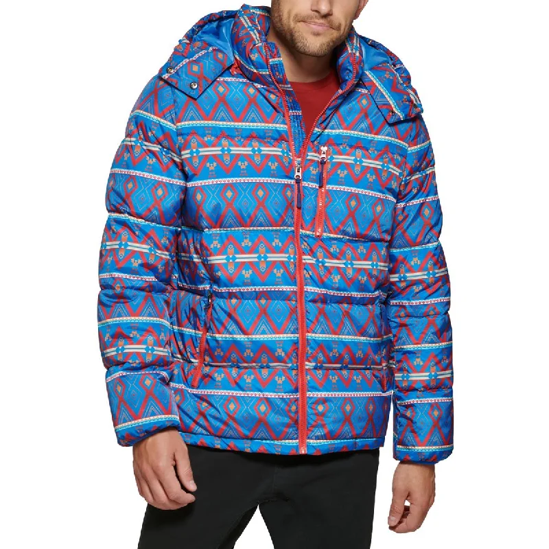 Club Room Mens Water Resistant Hooded Puffer Jacket