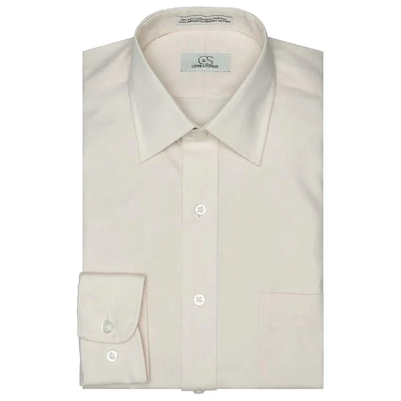 Cooper & Stewart Non-Iron Pinpoint Spread Collar Sandstone