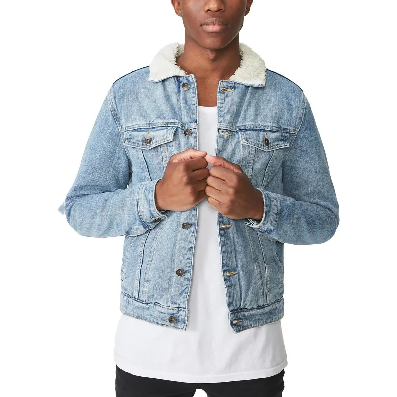 Cotton On Mens Borg Shearling Heavy Denim Jacket