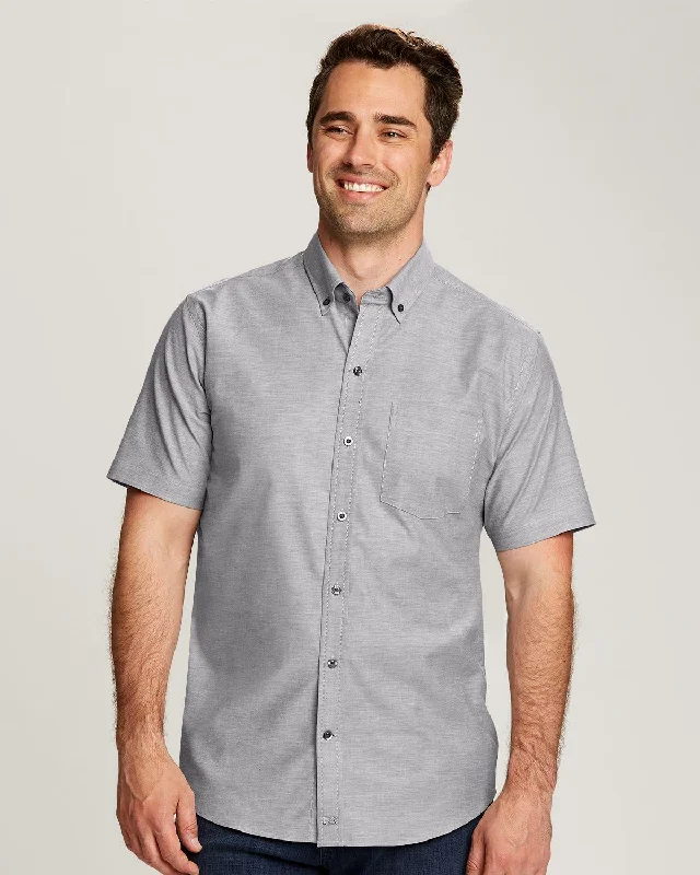 Cutter & Buck Stretch Oxford Short Sleeve Dress Shirt Charcoal