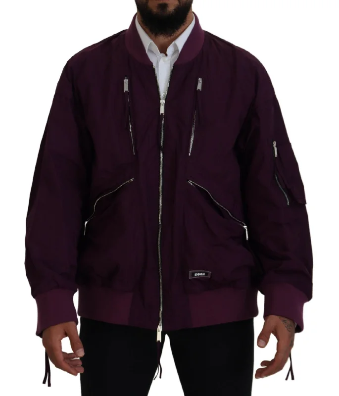 Dsqua²  Polyester Full Zipper Bomber Men's Jacket