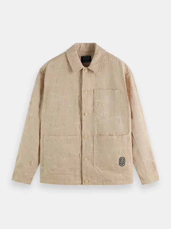 Jacquard twill overshirt jacket