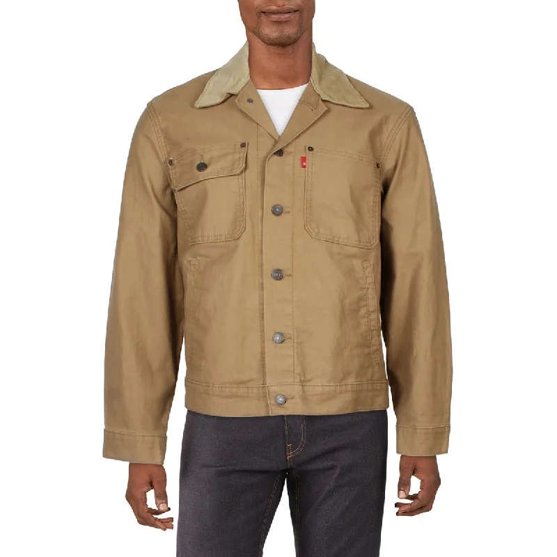 Levi's Mens   Corduroy Trim Long Sleeve Trucker Jacket