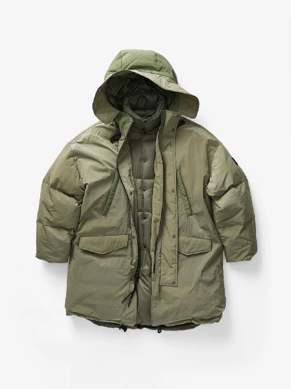 M Long Down Puffer - Stone Green