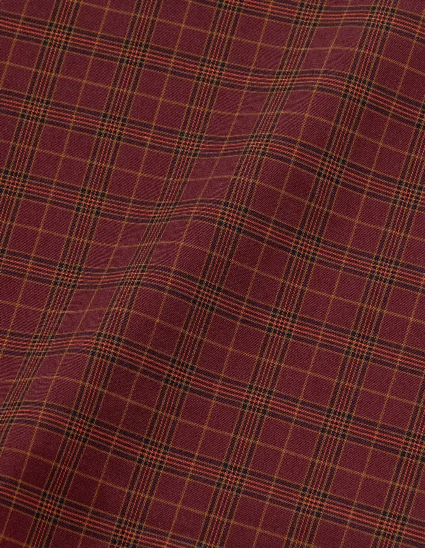 Maroon and Butterscotch Mini Plaid