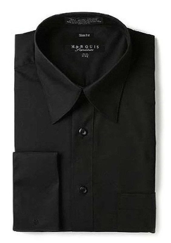 Marquis 009F Dress Shirt Regular Fit French Cuff Black