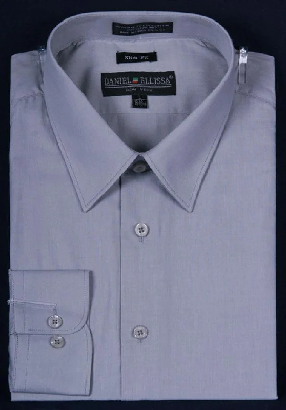 Men's Slim Fit Dress Shirt Color Gray