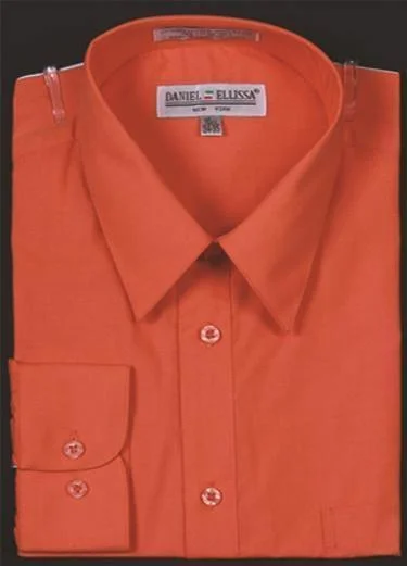 Men's Slim Fit Dress Shirt Color Orange