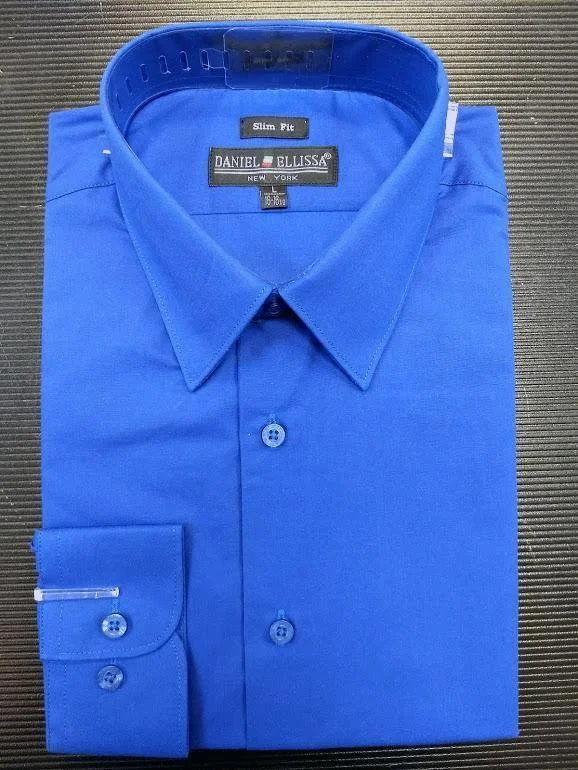 Men's Slim Fit Dress Shirt Color Royal