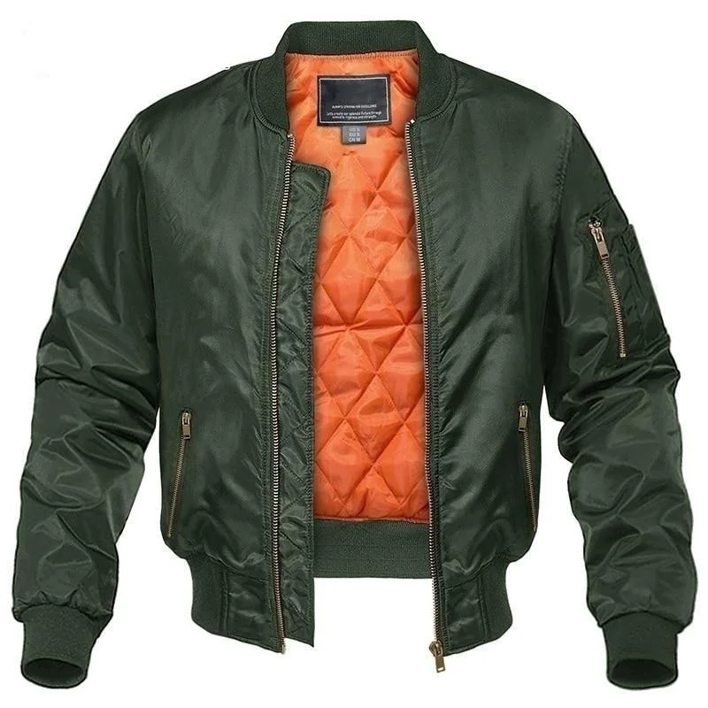 Men's Winter Casual Cotton Padded Pilot Army Bomber Military Jackets