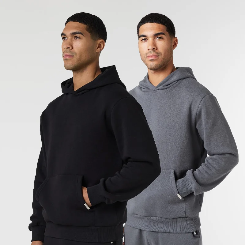 2-Pack Relaxed Fit Hoodie | Black Graphite