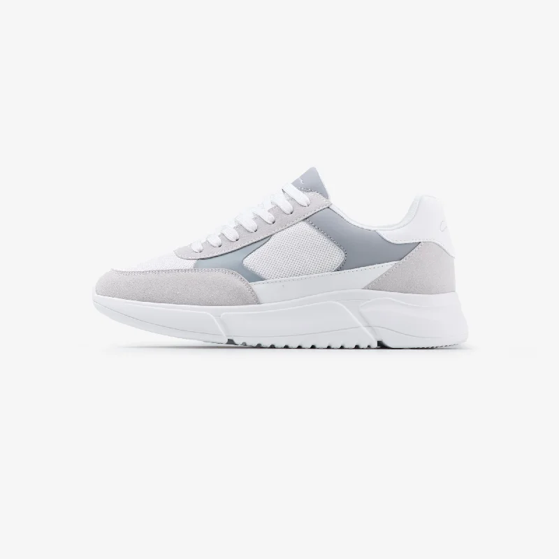 Premium Mesh Runner | White Grey