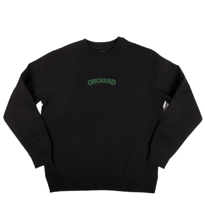 Orchard Cross Weave Text Logo Crewneck Black/Green