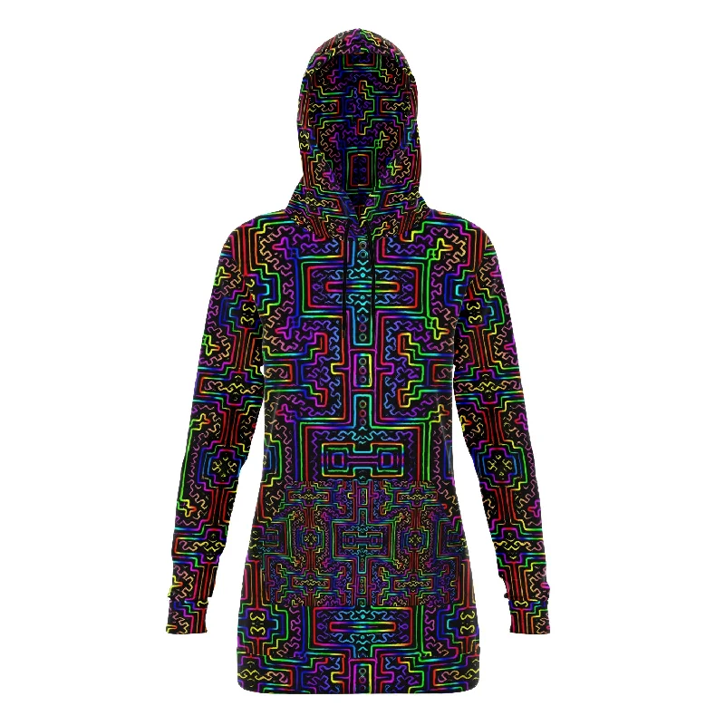 Prismatic Overlay Longline Hoodie