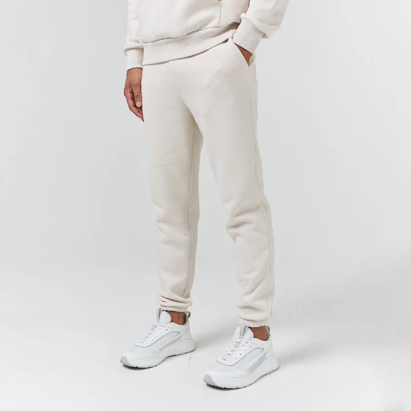 Relaxed Fit Cuffed Jogger | Stone