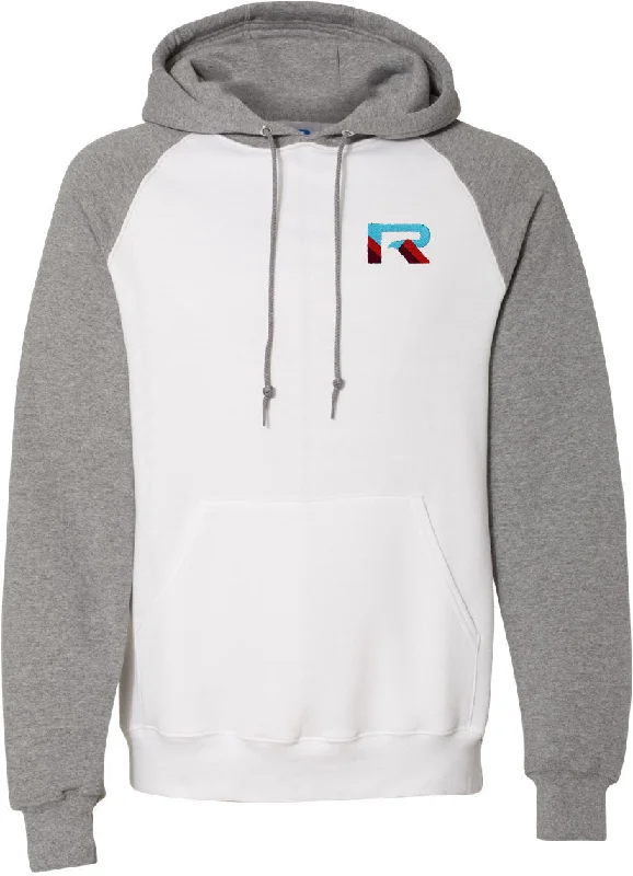 Russell Athletic Dri Power Colorblock Raglan Hooded Sweatshirt