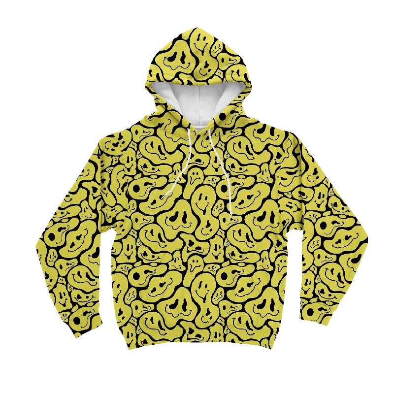 Trippy Smiley Faces All Over Print Unisex Hoodie