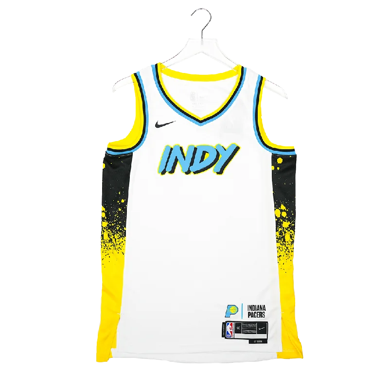 Adult Indiana Pacers 24-25' CITY EDITION Custom Swingman Jersey in White by Nike