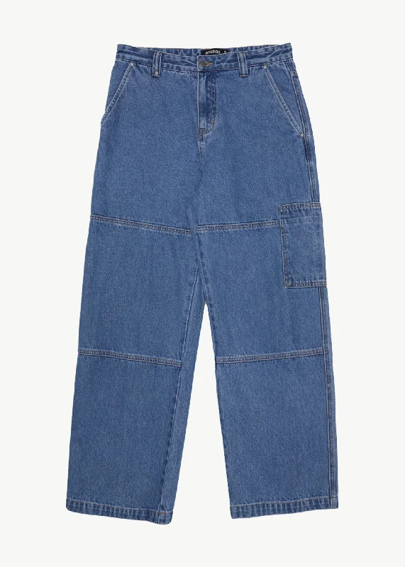 AFENDS Mens Richmond - Denim Workwear Jean - Worn Blue