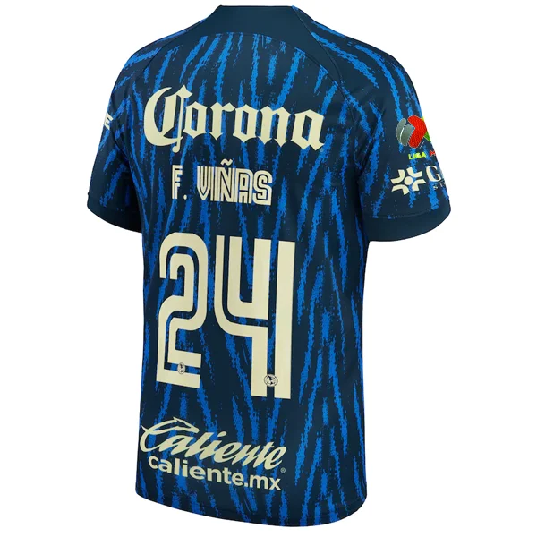 Nike Club America Federico Vinas Away Jersey w/ Liga MX Patch 22/23 (Armory Navy/Lemon Chiffon)