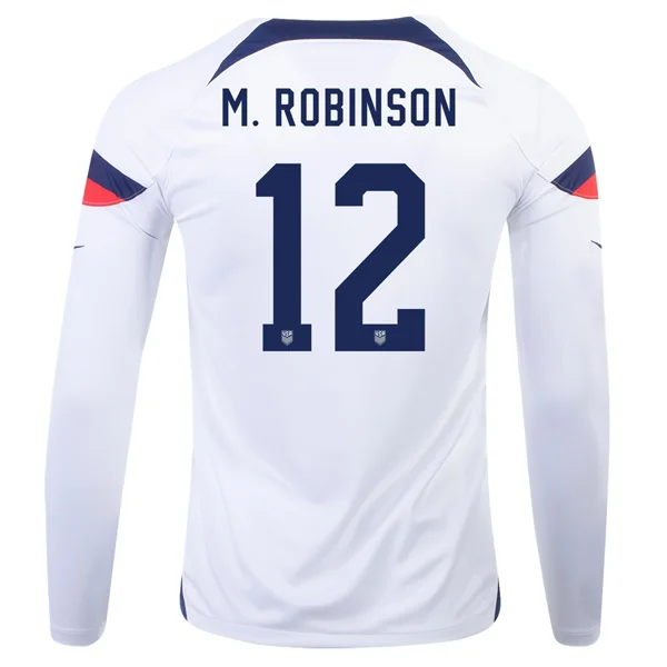 Nike United States Miles Robinson Home Long Sleeve Jersey 22/23 (White/Loyal Blue)