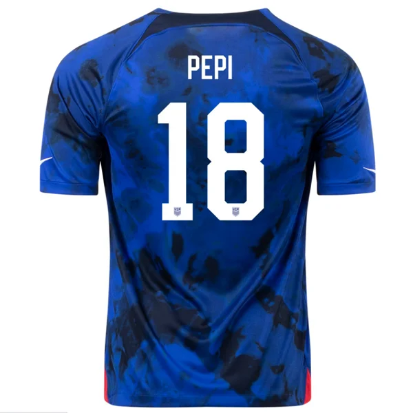 Nike United States Ricardo Pepi Away Jersey 22/23 (Bright Blue/White)