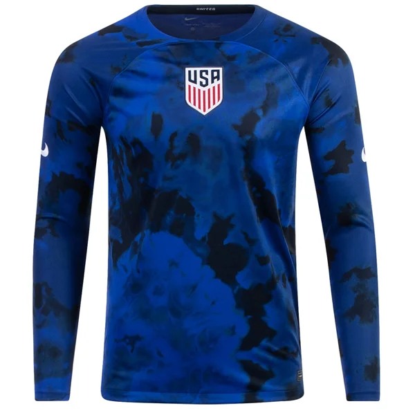 Nike United States Long Sleeve Away Jersey 22/23 (Bright Blue/White)