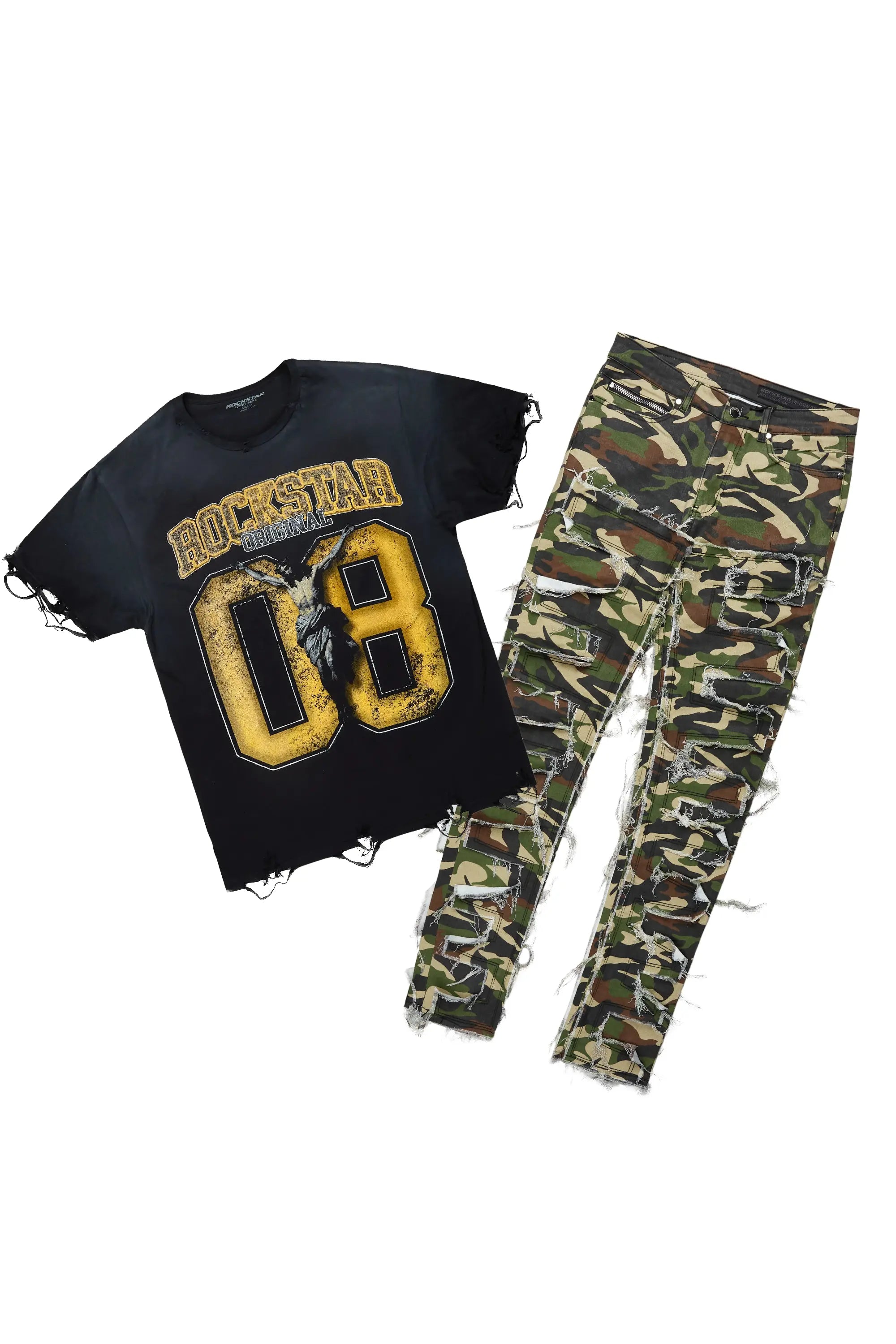 Fields Black/Yellow T-Shirt/Shake Slim Fit Jean Bundle