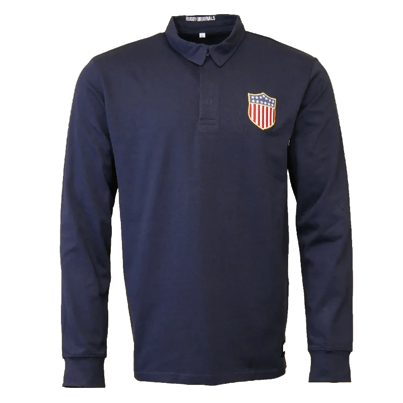 USA Rugby Navy Heritage Classic Jersey by Rugby Originals