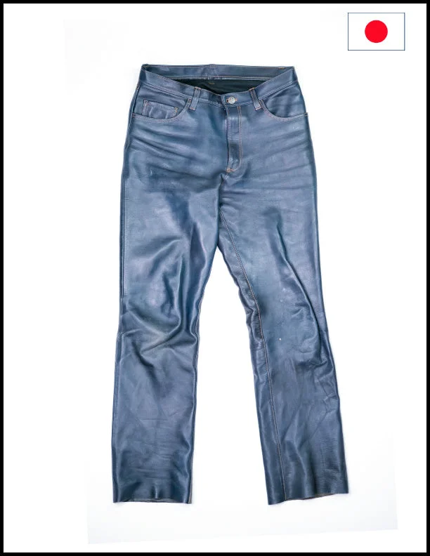 The Shop Vancouver Indigo Dyed Horsehide Leather Pants